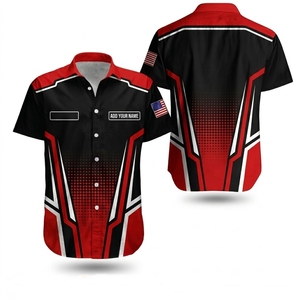 Chemises de course hawaïennes pour hommes, style personnalisé et impression de logos, chemises boutonnées pour le travail, chemises de mécanicien, chemises de pit crew, chemises de course F1 - Product Image 4