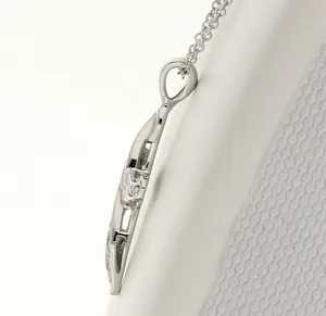 Collar con Colgante de Diamante Ovalado en Oro Blanco, Diamante Natural Certificado por GIA, Joyería Clásica para Uso Diario de Mujer - Product Image 4