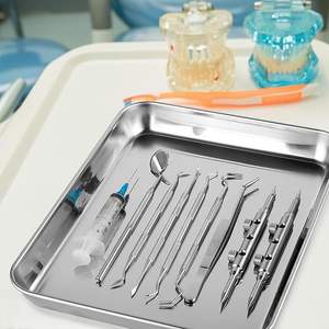 Bandeja de Acero Premium de Alta Calidad con Fuente de Alimentación Manual para Almacenamiento Organizado de Equipo Dental y Quirúrgico - Product Image 2