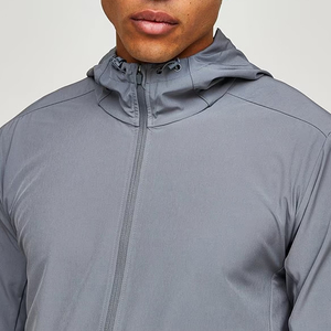 <b>Men's</b> 100% Polyester Windbreaker <b>Jacket</b> Patchwork Design Front Logo Running Sports Zipper Closure Hooded Collar Waterproof - Product Image 5