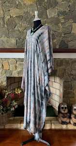 ชุดเดรสคาฟทันผ้าเรยอนลายมัดย้อมสไตล์โบโฮ ทรงหลวมใส่สบาย เหมาะสำหรับใส่คลุมชุดว่ายน้ำสำหรับผู้หญิง - Product Image 4