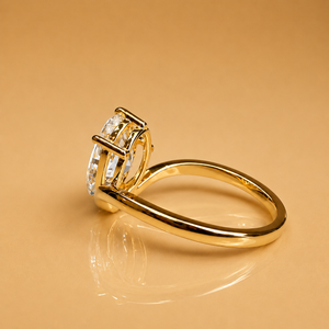 Anillo de Compromiso Solitario de Corte Ovalado con Diamante Cultivado en Laboratorio de Lujo para Mujer, Oro Amarillo de 14K/18K, Banda Trenzada, Anillo de Boda - Product Image 2