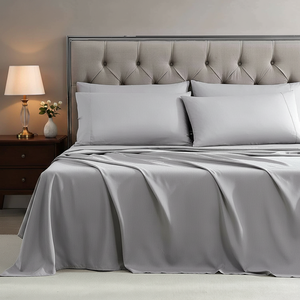 Hot Selling Summer Luxury Bamboo Bedding Cool <b>Sheet</b> Set <b>Flat</b> <b>Fitted</b> <b>Sheet</b> Sets - Product Image 4