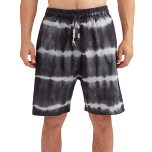 <b>Black</b> Color <b>Men's</b> Streetwear <b>Tie</b> Dye Shorts Elastic Drawstring Waist Casual Beach <b>Tie</b> Dye Shorts For Adults - Product Image 1