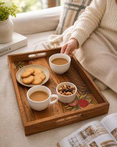 Best Selling Wooden Serving <b>Tray</b> For Daily Use Food Beverage <b>Tea</b> Coffee And Snack Serving <b>Tray</b> For Home Available For Sale - Product Image 5
