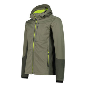 OEM Wholesale Price <b>Padded</b> Softshell <b>Jacket</b> Customization Sports Athletic Fit Hooded Windbreaker Hybrid Design Autumn Front - Product Image 3