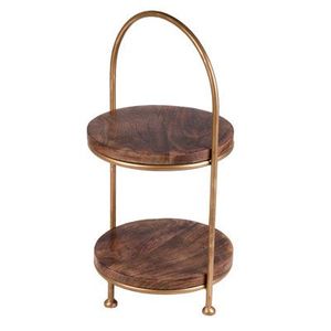 Natural Style Two Tier Wooden Cake Stand For <b>Cupcake</b> Dessert Display For Wedding Party Events - Product Image 6
