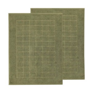 Tapis de bain rectangulaire vert 1 pièce en coton tufté avec dos antidérapant en caoutchouc, couleur unie, réversible, lavable en machine, pour usage domestique - Product Image 4