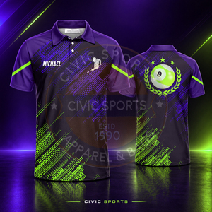 Camiseta de Billar de Alta Calidad, Transpirable, Anti-Sudor, Manga Corta, 100% Poliéster, Uniforme Sublimado - Product Image 1