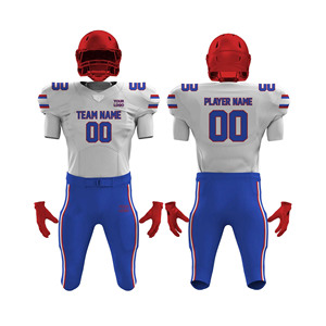 Uniforme de football américain sur mesure de haute qualité OEM respirant à manches courtes avec protections intégrées, pantalon et maillot - Product Image 1