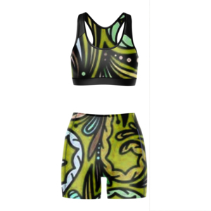 Ensemble de sport pour femme, ensemble de yoga, haut court dos nageur à encolure dégagée, short taille mi-haute, respirant, en Spandex/Nylon, couleur unie, grande taille - Product Image 4