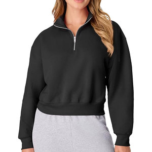 Custom Made <b>Women</b> <b>Quarter</b> <b>Zip</b> <b>Sweatshirt</b> With Unique Color Options Stylish Design For Fashion Brands And Casual Apparel - Product Image 1