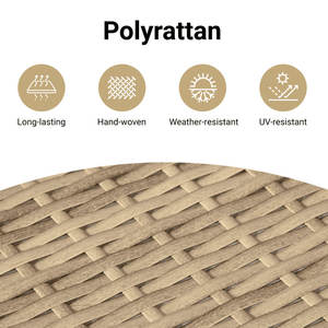 Juego de sofá de jardín mediano Modular Beige Poly Rattan - Product Image 6