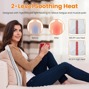 Set massaggiatore Shiatsu senza filo 3D cuscino per impastare in tessuto profondo 3 modalità 2 livelli di riscaldamento 10 minuti Auto-Off lombare per la schiena - Product Image 4