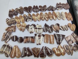 Zebra Jasper Cabochons จับคู่อัญมณีคู่หลวมทำเครื่องประดับ - Product Image 2