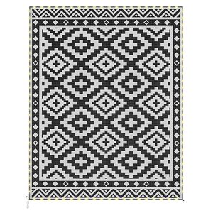 Tappeto in Plastica Reversibile Bianco e Nero con Luci LED 10 X 8, Tappeto da Esterno per Patio Resistente alle Intemperie ed Elegante - Product Image 1