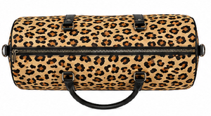 Sac de sport en cuir véritable imprimé léopard avec fermeture éclair, sac de voyage de luxe, sac de week-end, bagage de nuit, sac de sport, fournisseur en gros - Product Image 4