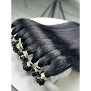 ผมต่อปลายแบนสีดำธรรมชาติ ผมตรงแบบ Bone Straight ผมเวอร์จินเวียดนามแท้แบบ Double Drawn  ต่อผมด้วยเคราติน ขายส่ง - Product Image 6