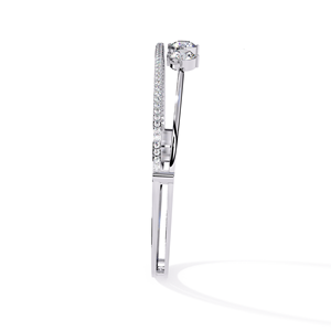 Bracelet en acier inoxydable plaqué or pour femme, serti de perles et de diamants taille brillant, bijoux de mariage classiques Loista Jewels IGI - Product Image 3