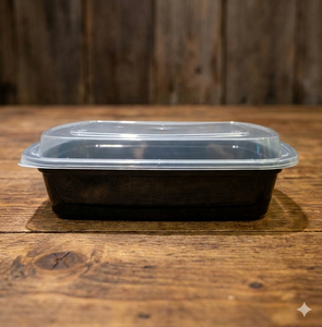 Conteneur alimentaire rectangulaire jetable en plastique PP avec couvercle sécurisé, anti-fuite, sans BPA, pour la préparation des repas et les plats à emporter - Product Image 1