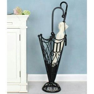 Porte-parapluie industriel en fer avec finition laiton antique, capacité unilatérale, pour la décoration intérieure, fait main - Product Image 6