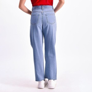 <b>Women</b>’s High Waist Straight Leg Cotton Denim <b>Jeans</b> Solid Color Casual Regular Fit Autumn Pant - Product Image 4