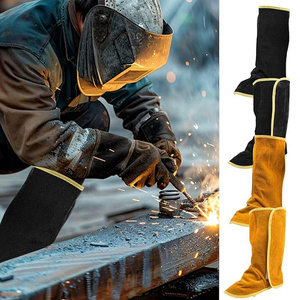 Couvre-chaussures en cuir de vachette pleine fleur de qualité supérieure, résistant à l'abrasion, à la chaleur et aux flammes, pour travaux lourds et de construction - Product Image 5