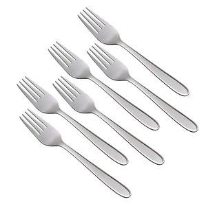 Ensemble de 6 fourchettes à dîner en acier inoxydable, finition miroir, couverts modernes, ensemble durable - Product Image 3
