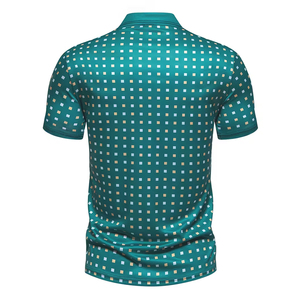 เสื้อโปโลพิมพ์ลายสำหรับผู้ชาย เสื้อกอล์ฟแห้งเร็ว ระบายอากาศได้ดี ผลิตจากโพลีเอสเตอร์ เสื้อโปโลลำลองแขนสั้น เสื้อโปโลสำหรับเล่นกีฬา - Product Image 2