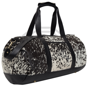 Bolsa de Viaje de Piel Auténtica Personalizada al por Mayor, Bolsa de Lona de Cuero Vacuno con Pelo, Bolsa de Gimnasio de Diseño para Fin de Semana, Fabricante de Bolsas de Equipaje - Product Image 5