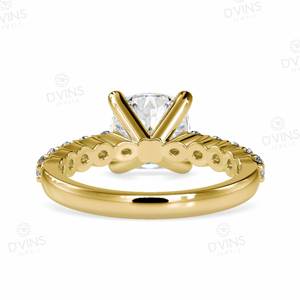 Bague de fiançailles en or massif 14 carats avec diamant taille coussin 2 carats VVS/VS EF serti à griffes, certifiée IGI, alliance classique pour femme - Product Image 4