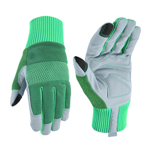 Synthetic Leather Palm and Breathable Mesh Back Mechanic Gloves Hand Protection Anti Slip Impact Resistant Work Gloves - Product Image 5