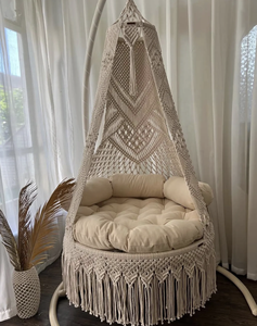 Boho Swing Chair Macrame Swing Chair Macrame Porch Swing Bed <b>Hammock</b> Swing Indoor Chair - Product Image 1