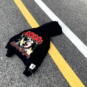 Sudadera con Capucha Unisex de Lujo Personalizada, 400GSM, Lavado Ácido, Efecto Desgastado, 100% Algodón, Sin Cordón, con Bolsillo y Diseño Gráfico - Product Image 3