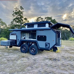 Caravana Plegable de Fibra de Vidrio para Viajes, Remolque RV con Cocina, Baño y Espacio para Dormir, Ligera, para 4 Personas, para Uso en Aventuras - Product Image 2