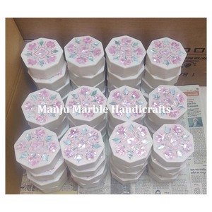 Indian Manufacturer Of Hand Crafted Inlaid Best Artisan Made Natural Pink And Blue MIx Color Combination Jewelry <b>Sweet</b> <b>Boxes</b> - Product Image 4