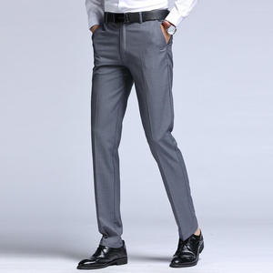 Pantalon de costume coupe droite pour homme, style business et décontracté, coupe slim, noir, style western - Product Image 4