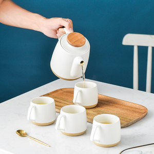 Elegant Porcelain <b>Tea</b> <b>Set</b> With Gold Rim Design Premium <b>Tea</b> Cups Stylish Teapot Serving Tray Sugar Pot Milk Jug Luxury <b>Tea</b> <b>Set</b> - Product Image 5