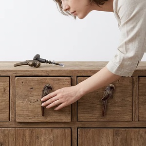 Poignée de tiroir multifonctionnelle moderne en corne, laiton et bois, en forme d'oiseau, écologique, pour commode, armoire et meubles de cuisine - Product Image 2