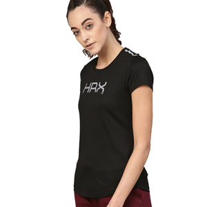 Women's Black Cotton T-Shirt Rise Ride <b>Repeat</b> Solid Short Sleeve O-Neck Casual Slim Fit Summer High Quality Quick Dry Breathable - Product Image 5