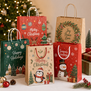 Luxury Biodegradable Kraft Brown Paper <b>Bag</b> Twisted Rope Handles Eco-Friendly Recyclable Gift <b>Craft</b> Packaging Self Adhesive Seal - Product Image 4