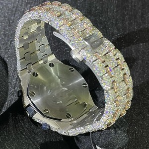Relojes Clásicos Unisex Hechos a Mano con Diamantes Moissanite VVS1, Correa de Acero Inoxidable, Esfera Analógica Mecánica - Product Image 6