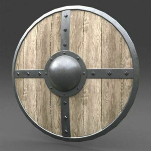 Escudo de madera hecho a mano, escudo redondo de madera para eventos de disfraces, decoración de festivales, accesorios de teatro - Product Image 1