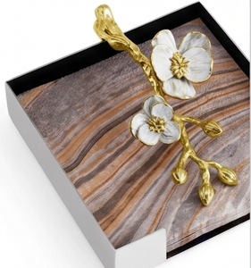 Modern Gold Cherry Blossom Design Metal Napkin <b>Holder</b> Premium <b>Tissue</b> Organizer Stand For Stylish Dining Table <b>Kitchen</b> And Party - Product Image 2
