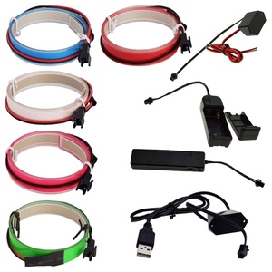 유연한 네온 발광 <span class=keywords><strong>EL</strong></span> 테이프 스트립 스트로브 Electroluminescent 리본 케이블 스트립 라이트 테이프