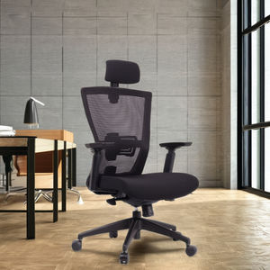 Kinsha Chaise de Bureau Ergonomique à Dossier Haut Ascenseur Chaise de Direction en Cuir Tissu de Bureau à Domicile Maille Plastique Bois Bois Massif Nylon - Product Image 1