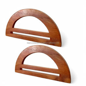 Juego de Bolsos Ecológicos Hechos a Mano de Lujo Clásico, con Asa de Bambú y Base de Cuero, Accesorios para Bolsos de Ganchillo - Product Image 5