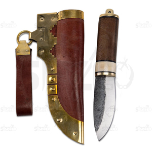 Couteau Puukko artisanal sur mesure |   Couteau de brousse nordique à lame fixe en acier à haute teneur en carbone |   Couteau de chasse et de camping avec étui en cuir - Product Image 3