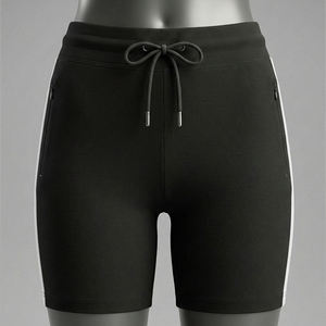 Women's Crop Top & Shorts Set Winter High Street Style 100% Cotton Fleece Eco-Friendly Regular Fit Casual Trendy Daily Wear - Product Image 2