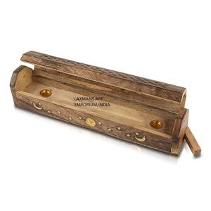 New 2025 Mango Wood Hand Carved <b>Incense</b> Sticks Burners/Holders <b>Box</b> Model Wholesale From India - Product Image 1